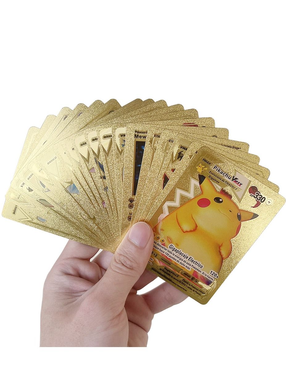 55 Pack Pokemon Metal Cards Vmax Gx Energy Card Series Rare Battle Trainer Kids Cards Special Custom Collection Cards