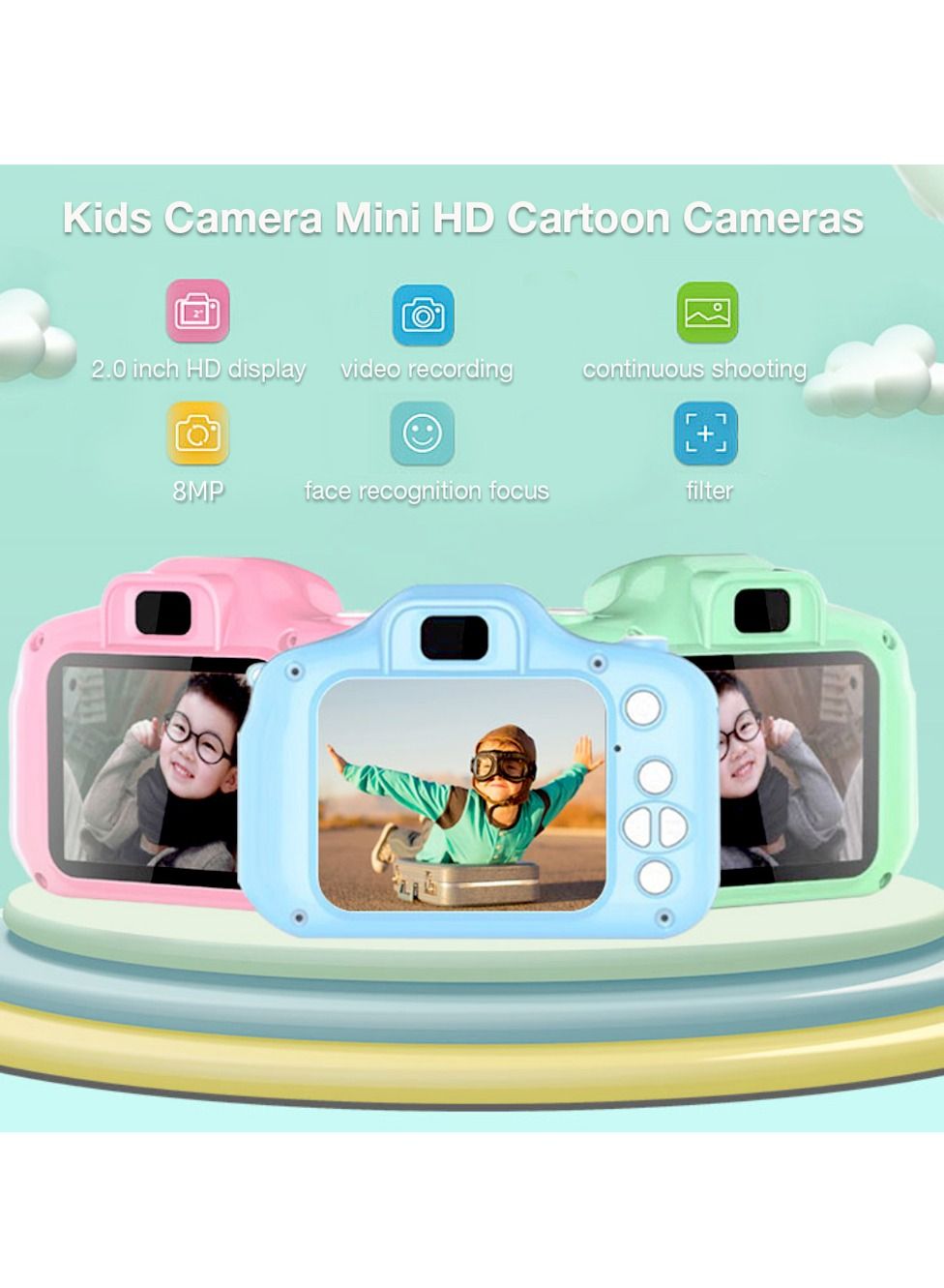 Kids Selfie Camera with 32GB SD Card