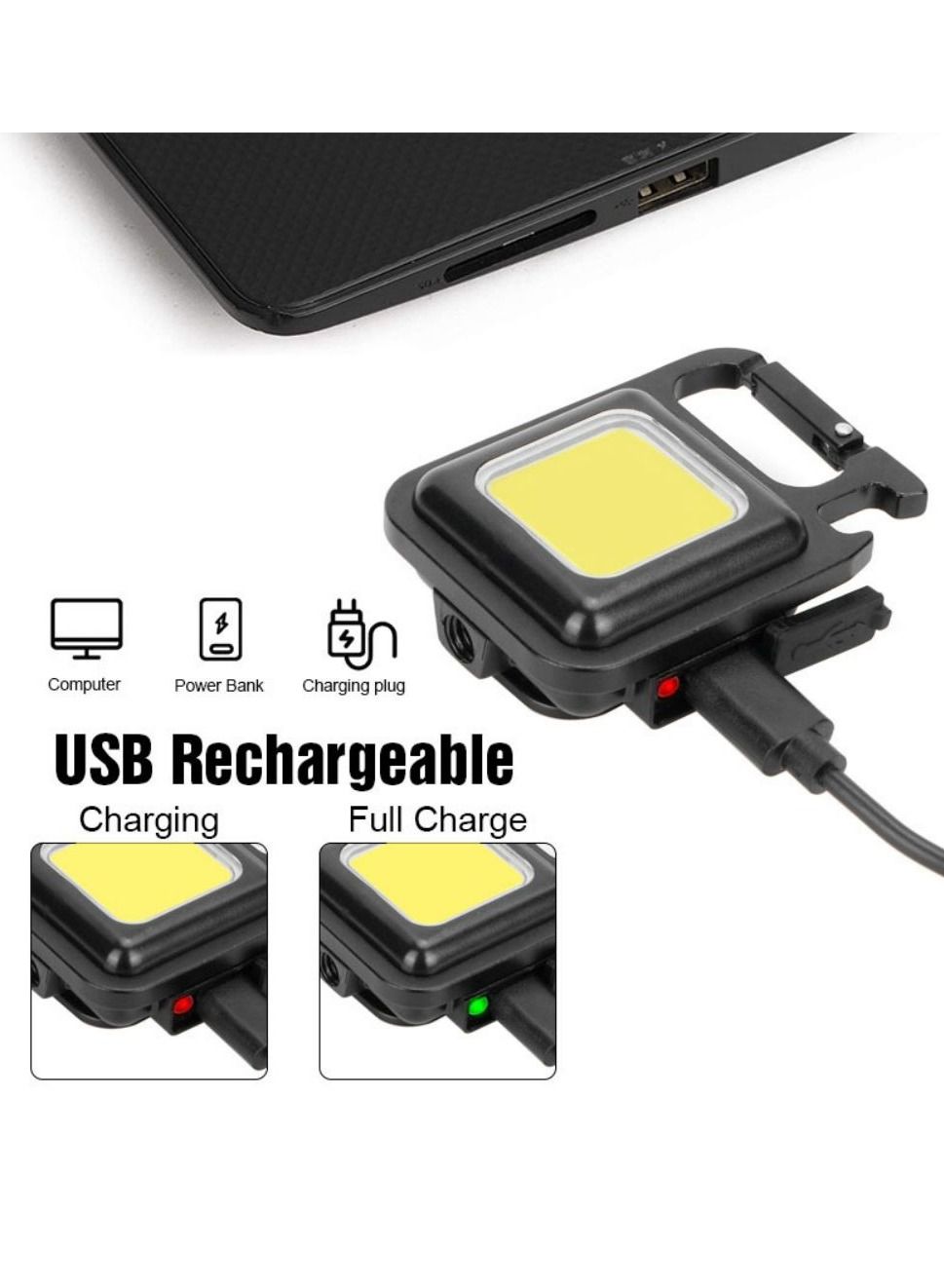 Mini LED Flashlight, Rechargeable Keychain Mini Flashlight, 4 Light Modes Portable Pocket Light