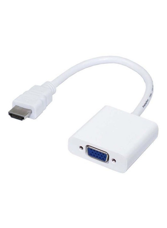 HDMI To VGA Cable Video Converter Adapter White