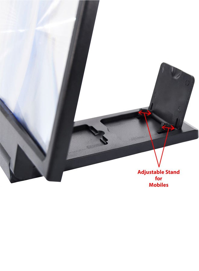3D Screen Magnifier HD Video Foldable Stand For LG Mobile Phone Black