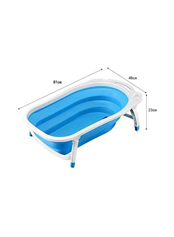 Compact Durable Plastic Large Anti Skid Flat Fold Bath Tub For Children-Blue
