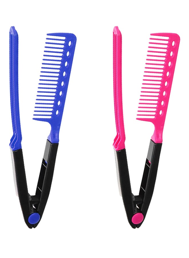 Folding DIY V-Shape Hair Styling Comb Pink