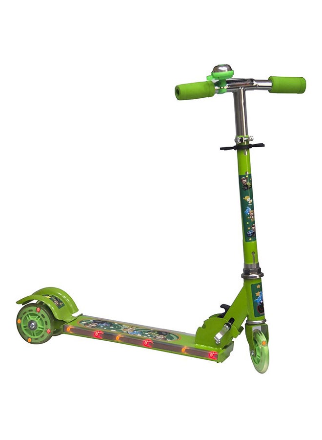 3 Wheel Scooter with Music and LED Light Battery Required Green For Kids 36x6x7centimeter