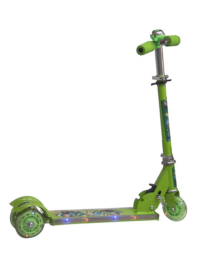 3 Wheel Scooter with Music and LED Light Battery Required Green For Kids 36x6x7centimeter