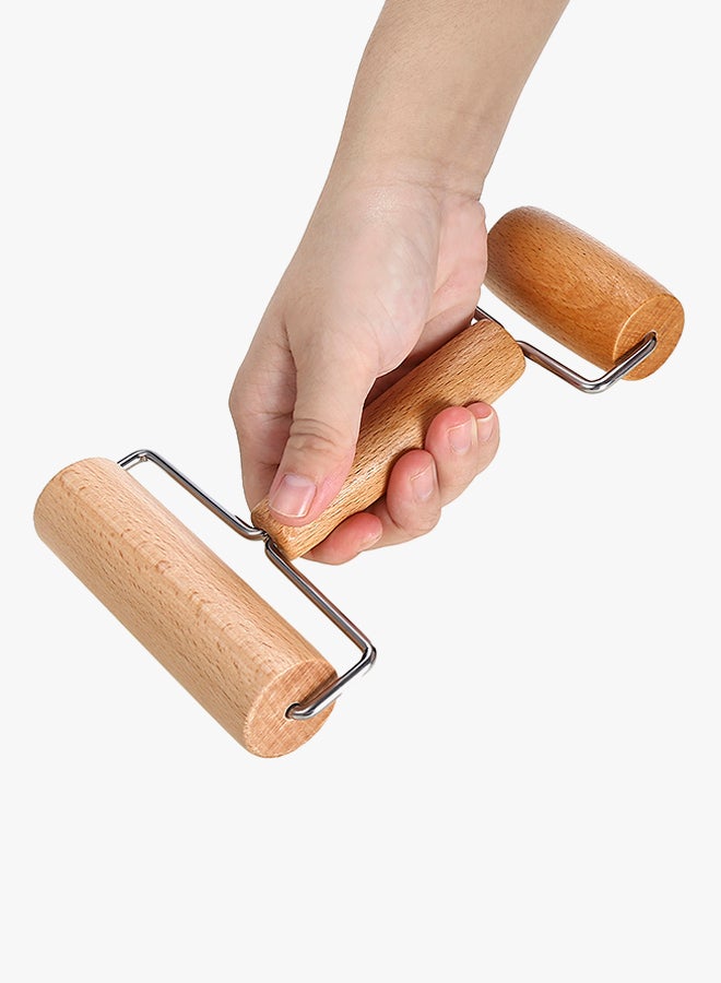 T-Type Baking Stick Wooden Rolling Pin Brown 3.2x10.5x6cm