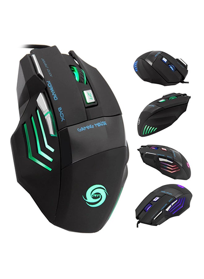 5500DPI Gaming Mouse USB Wired Optical 7-Buttons Black