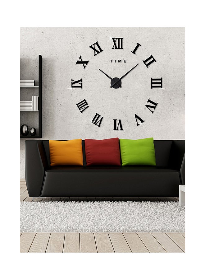 DIY Roman Numeral 3D Wall Clock Sticker Black