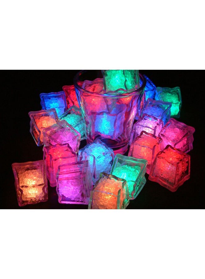 12 Piece LED Artificial Flashing Ice Cubes Multicolour 2.5centimeter