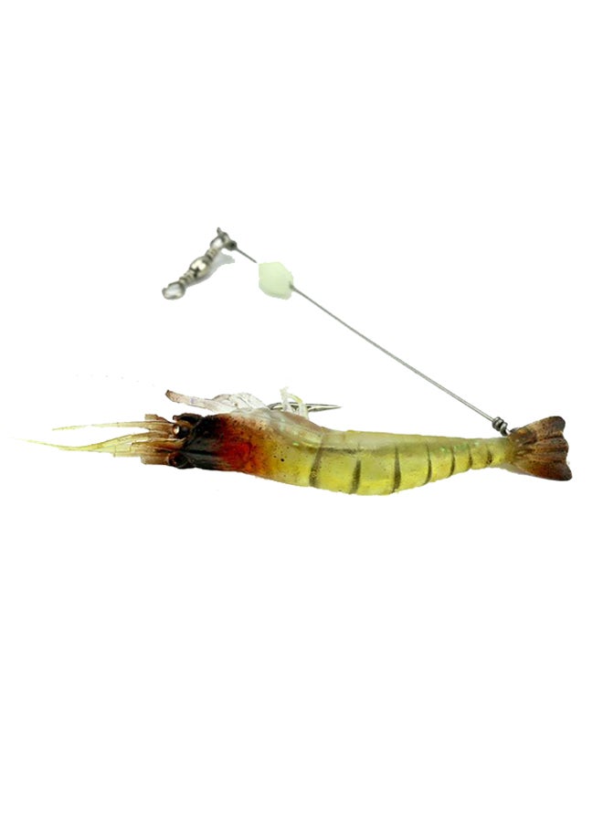 3-Piece Artificial Fishing Lure Bionic Shrimp Prawn Bait With Hook Set 7.5centimeter