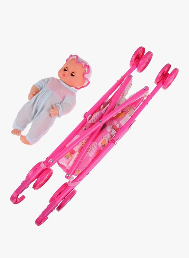 Foldable Buggy Dolls Stroller Pushchair Pram