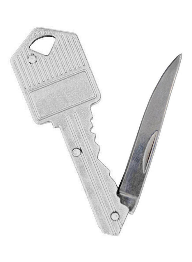 Folding Mini Pocket Key Shaped Knife Silver 12.5centimeter