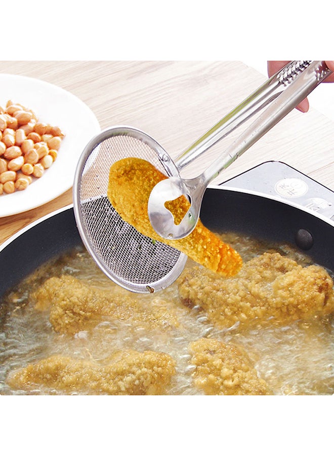 Stainless Steel Oil Strainer Spoon Silver