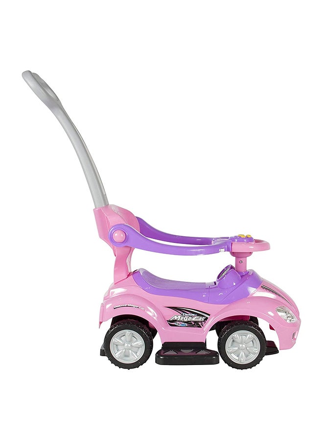 3 In 1 Ride On Toy Car With Barrier And Backrest, Removable Hanlde For Kids