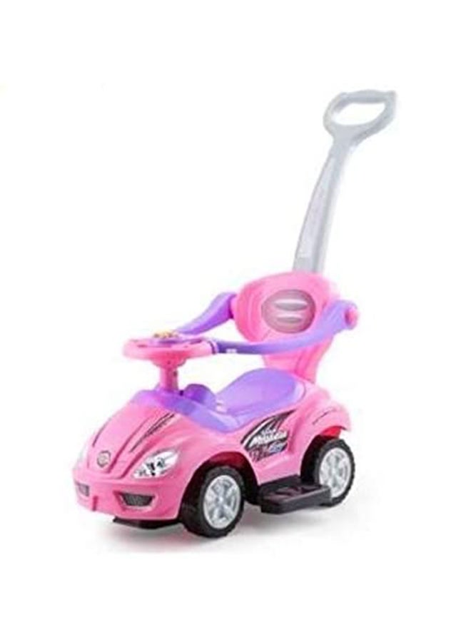 3 In 1 Ride On Toy Car With Barrier And Backrest, Removable Hanlde For Kids