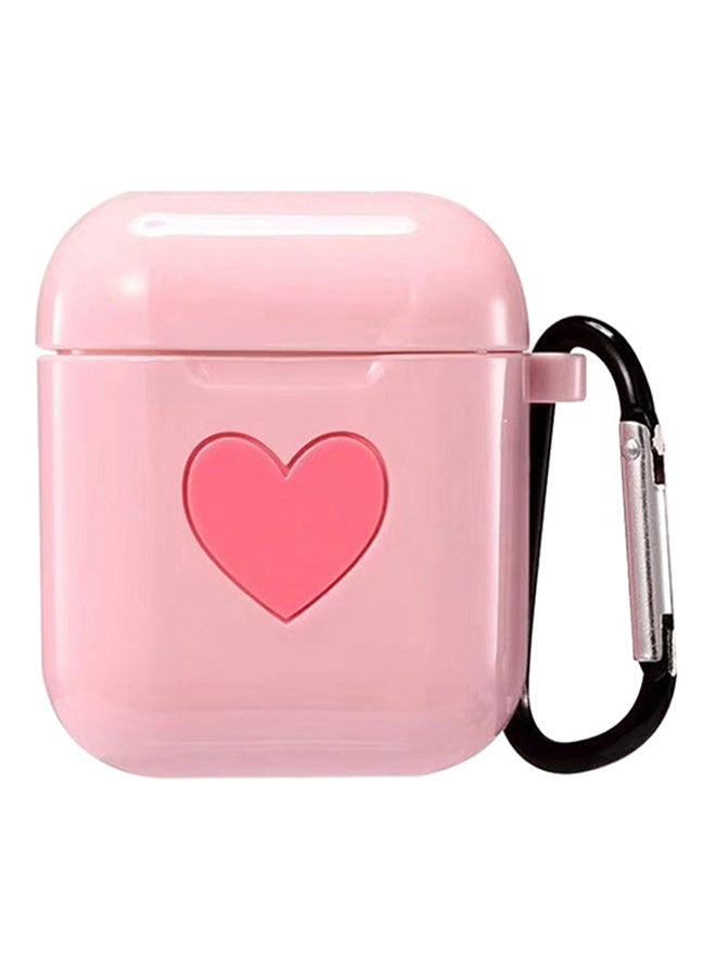 Cute Charging Case Cover With Carabiner For Apple AirPods Pink