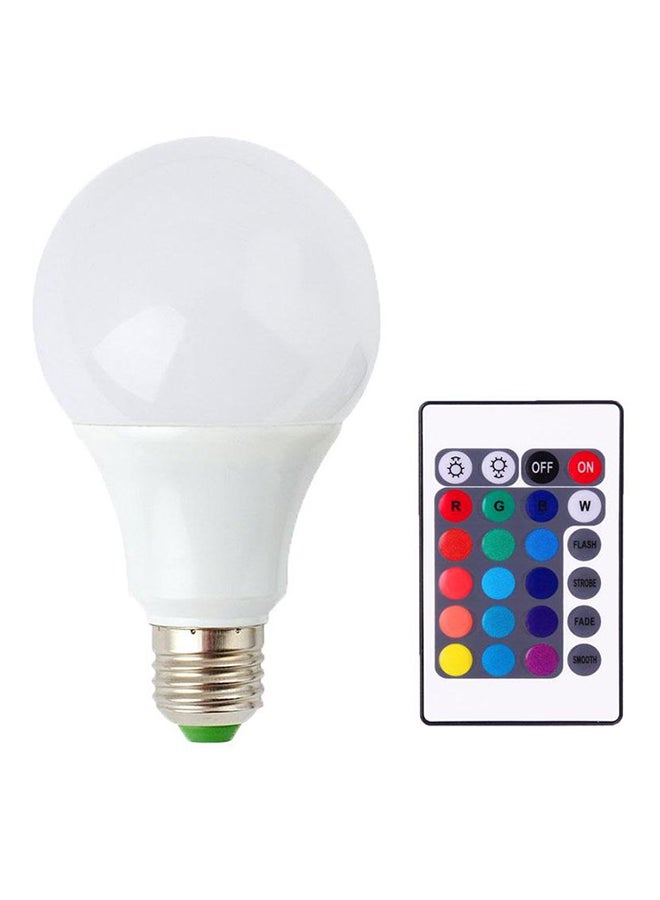 LED Bulb With IR Remote Control Red/Green/Blue 9watts