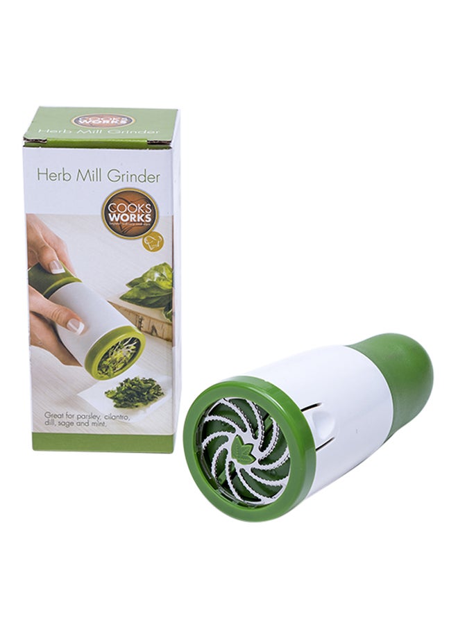 Herb Mill Grinder White/Green 7.5x17.5x7.5centimeter