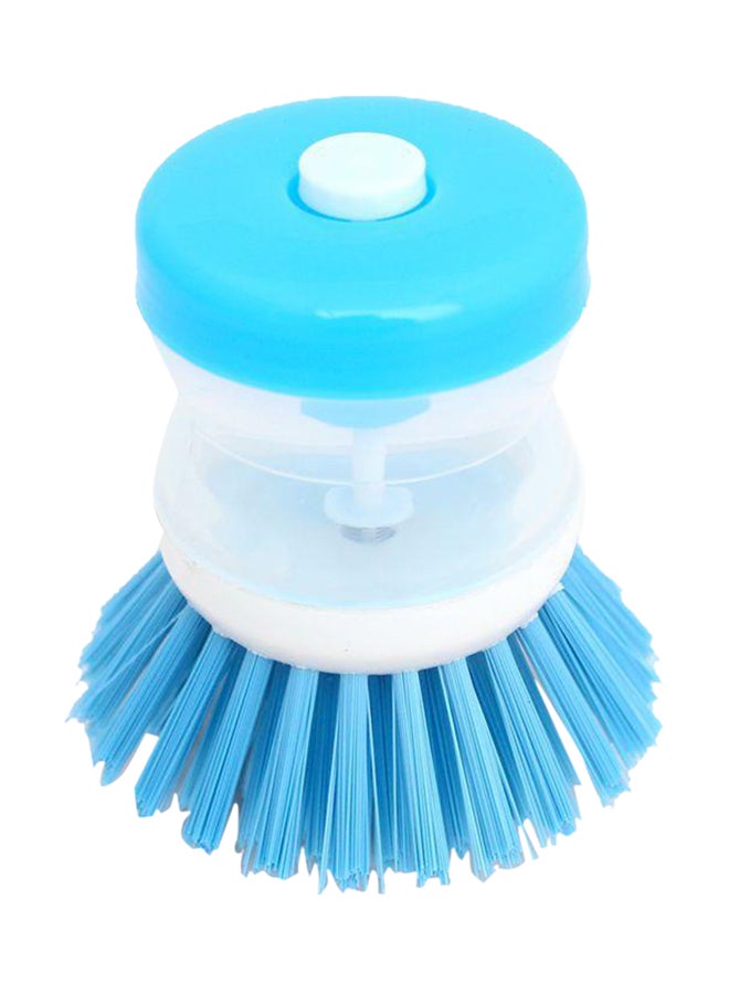 Dish Washing Brush With Liquid Soap Container Blue/Clear