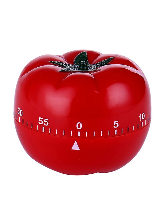 Tomato Shaped Mechanical Timer Red 6.5x6.5x5.5centimeter