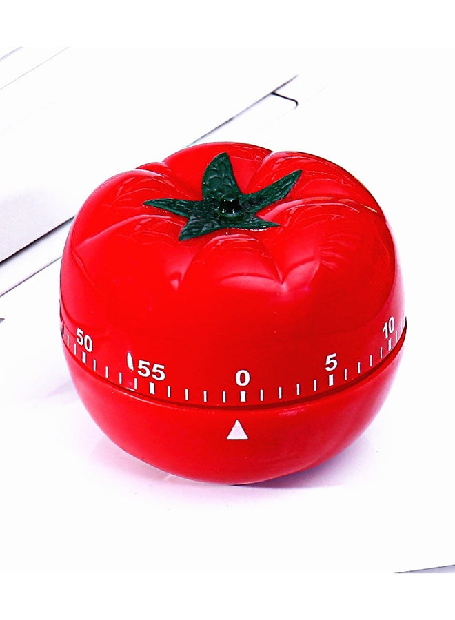 Tomato Shaped Mechanical Timer Red 6.5x6.5x5.5centimeter