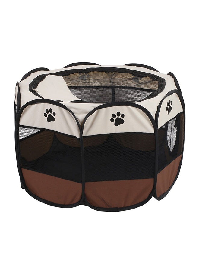 Foldable Pet Tent Brown/White/Black L