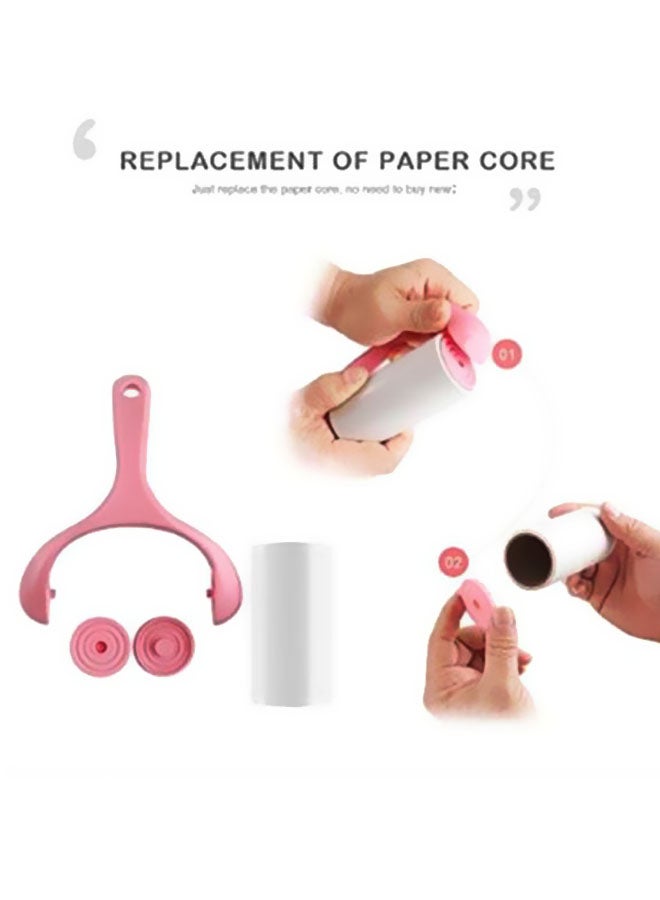 Pet Hair Lint Roller With 3 Refills Pink/White Roller (17.5x11), Refills (10x4.5)cm