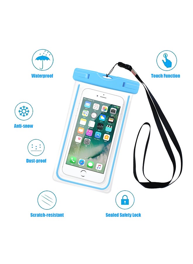 Universal Luminous Fluorescence PVC Waterprooof Smart Phone Bag For All Phones Blue