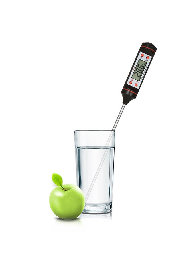 Digital Food Temperature Thermometer Black/Silver
