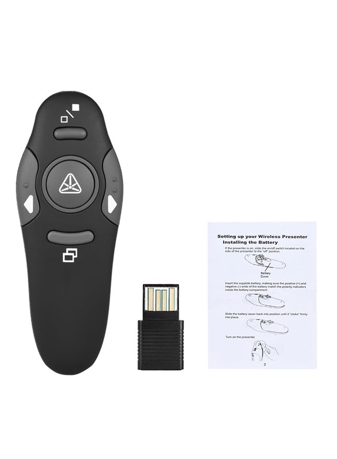 Wireless USB PPT Flip Pen Pointer Black