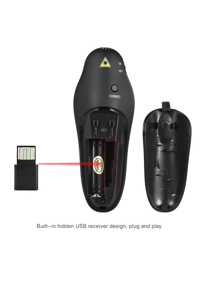 Wireless USB PPT Flip Pen Pointer Black