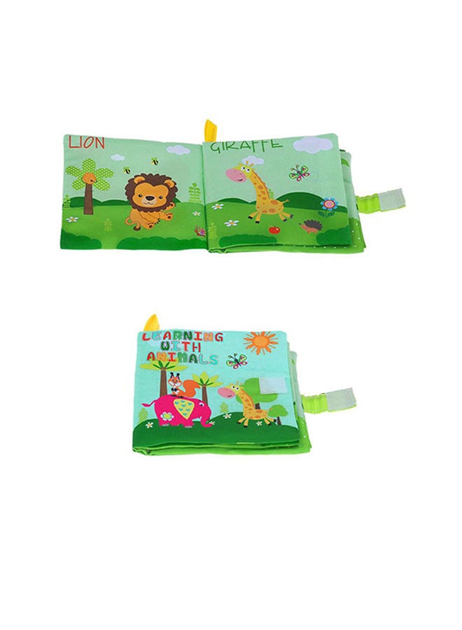 Learning With Animals Fabric Book Washable And Eco Friendly Firm Needlework 15x13x1cm