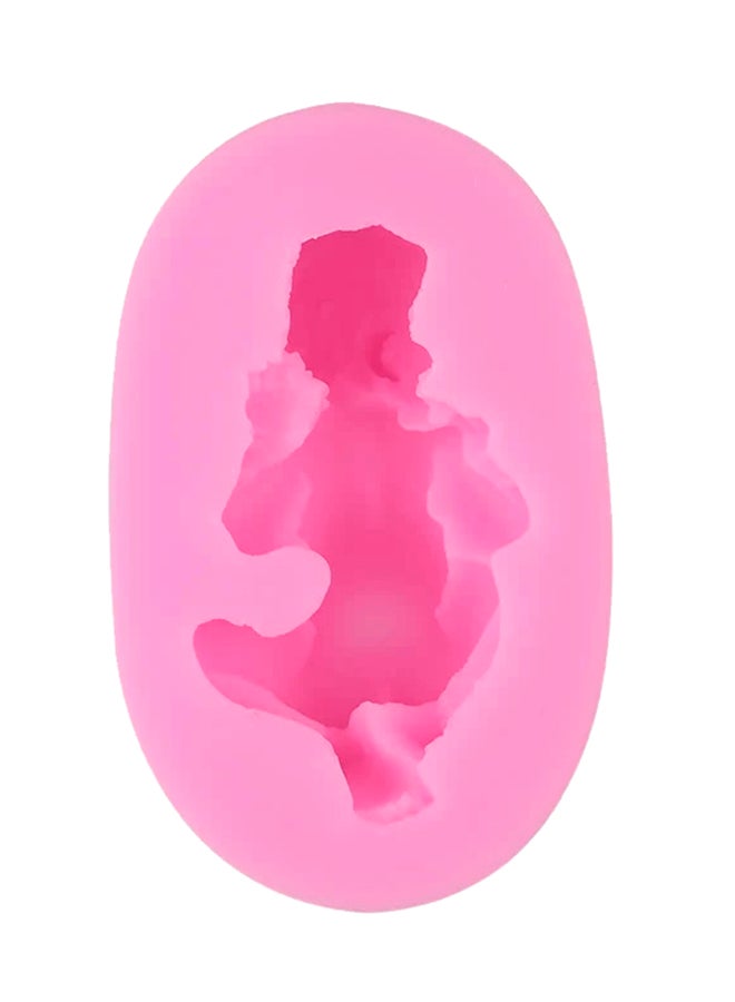 Sleeping Baby Shaped Silicone Cake Mold H18935 Pink 7.2 x 4.5 x 2.5centimeter