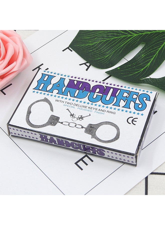 Children Pretend Play Metal Toy Realistic Authentic Detailing Handcuffs With 2 Keys cmcentimeter