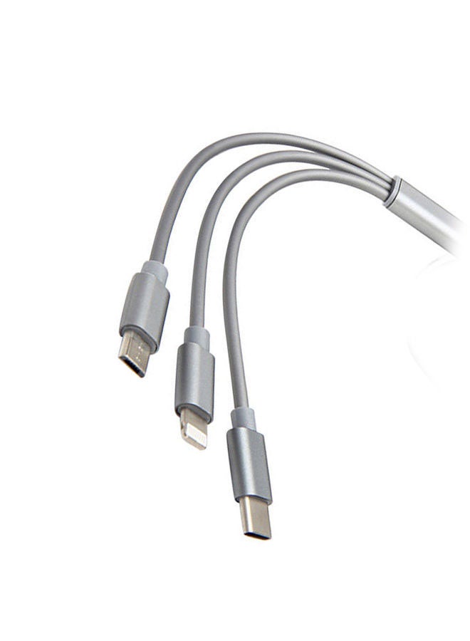 3 In 1 USB Charging Cable Silver
