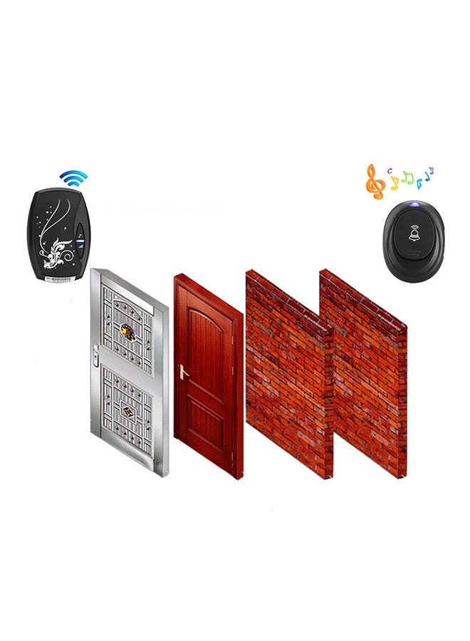 36 Songs Wireless Receiver Remote Control 100M Waterproof Doorbell Black