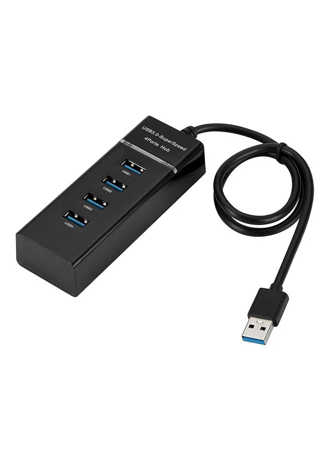 4 Port USB 3.0 Hub Super Speed 5 Gbps Converter Cable Adapter Black