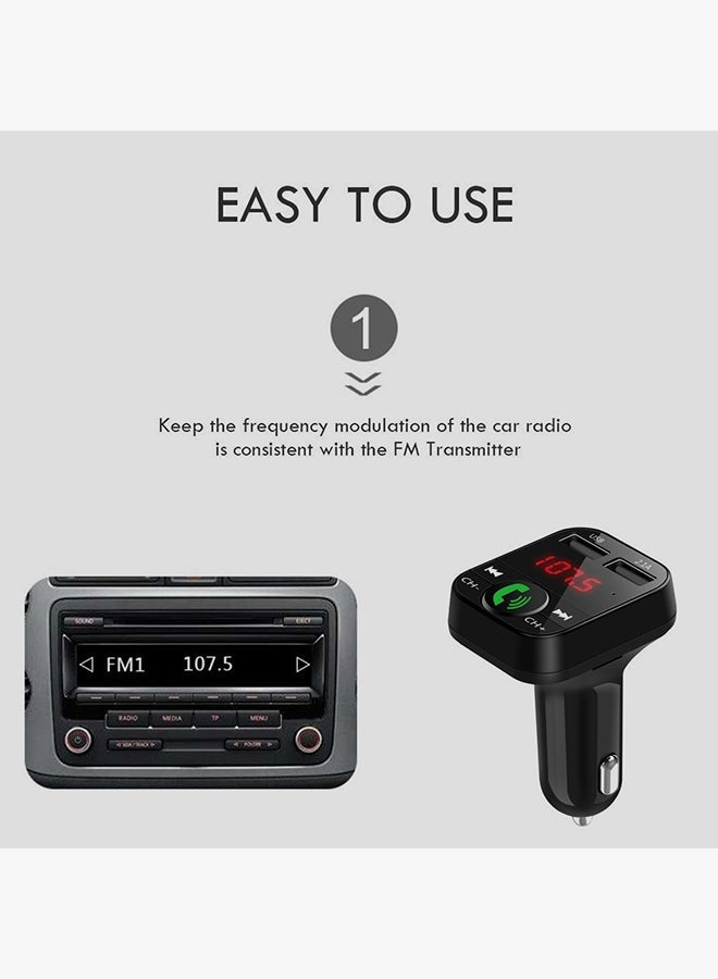 Car Audio Modulator Wireless BT Handsfree FM With USB Auto Charge