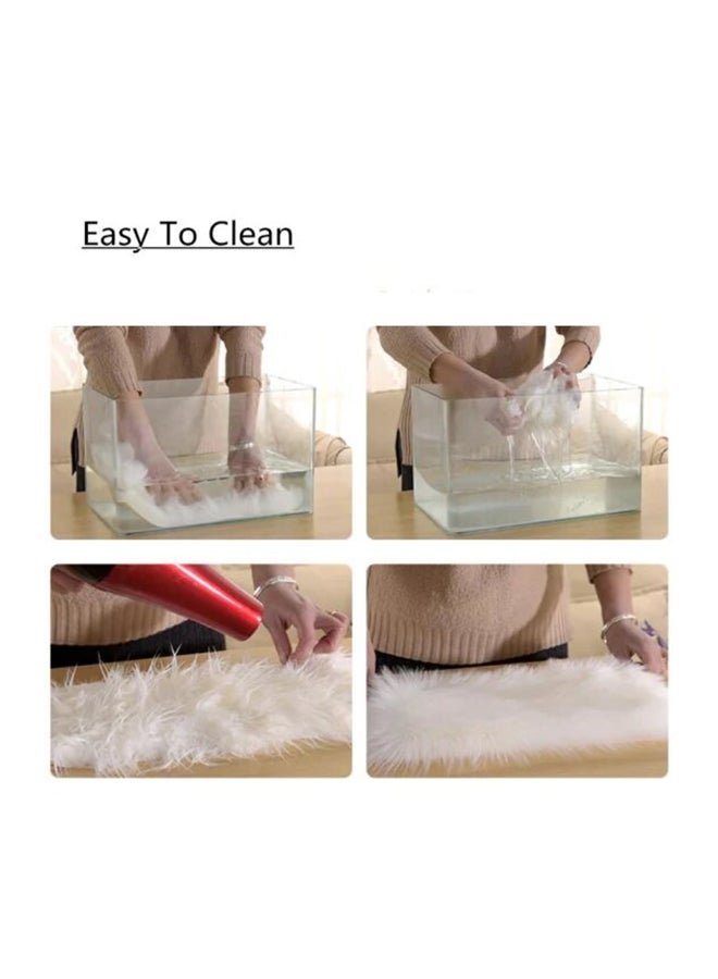 Interior Remodeling Luxurious Modern Heart Shaped Anti Skid Fluffy Soft Bedroom Carpet White 40x50cm