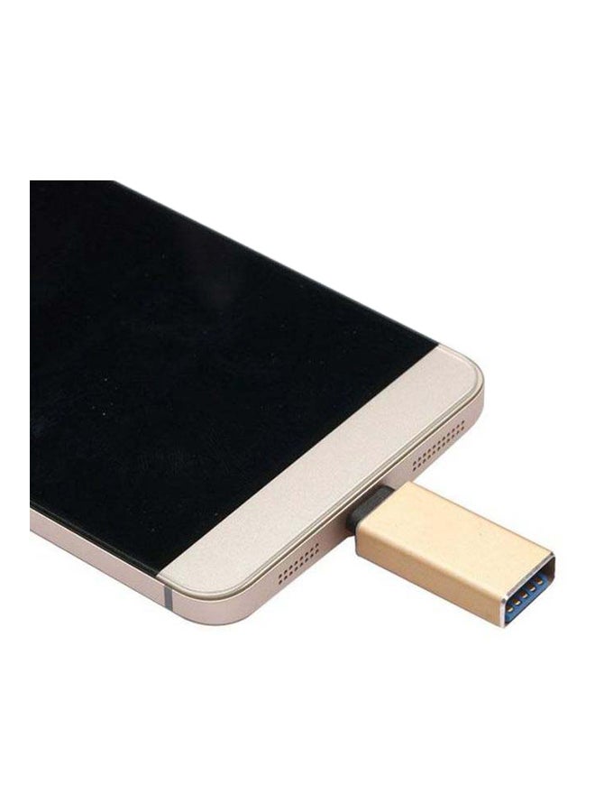 Type-C To Type-C USB OTG Adapter Gold/Black
