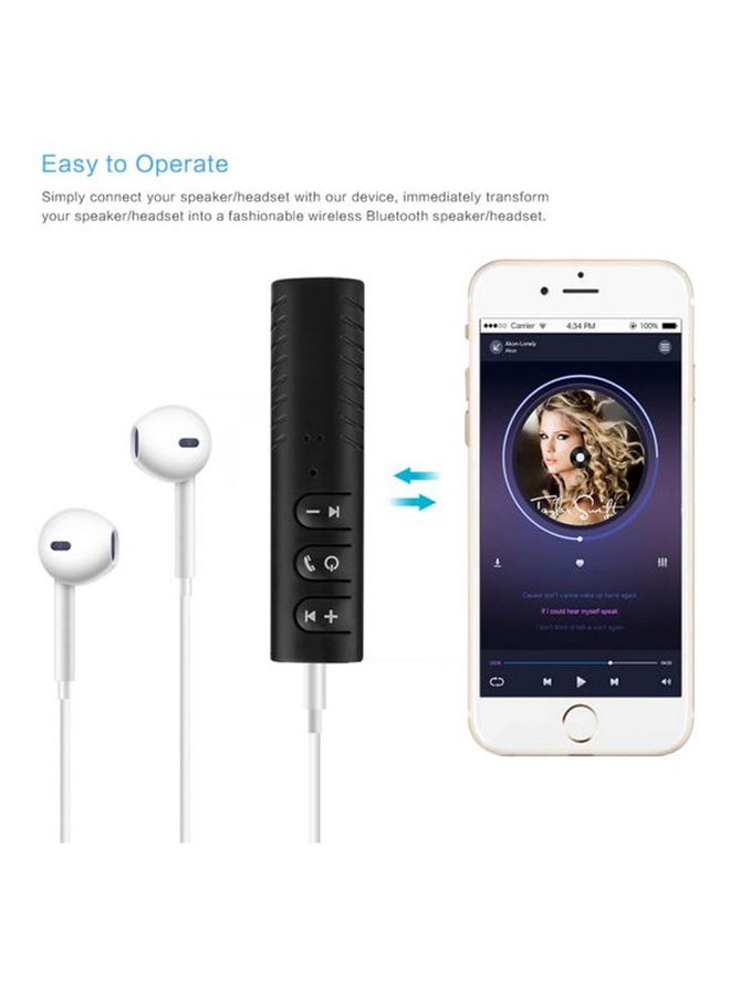 Bluetooth Audio Receiver Adapter With 3.5mm Audio Jack AUX Black/Silver