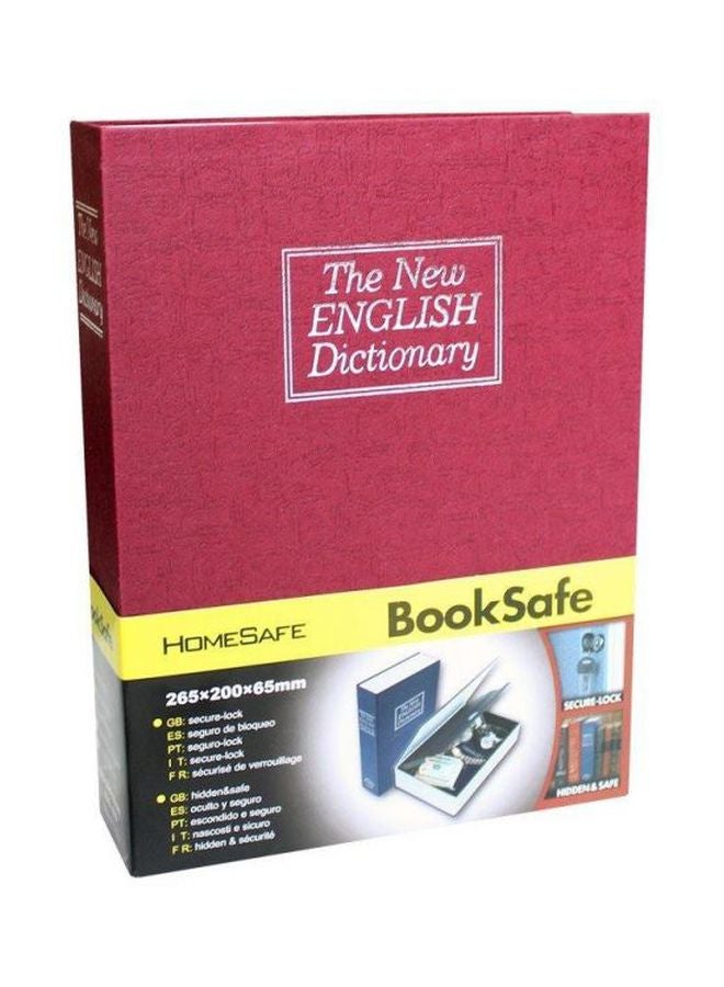 Dictionary Book Safe Key Locker Box Red/Black/Yellow 18x11.6x5.5centimeter
