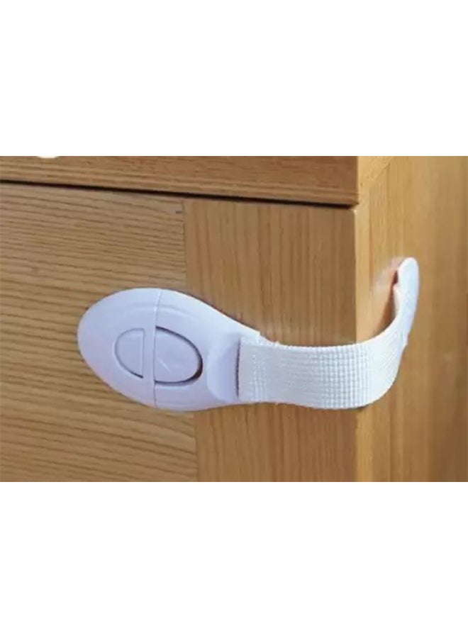 10-Piece Baby Safety Lock Latches Door Cupboard Cabinet Fridge Drawer, White