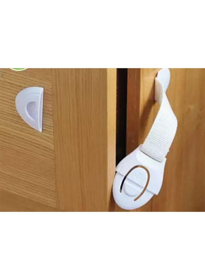 10-Piece Baby Safety Lock Latches Door Cupboard Cabinet Fridge Drawer, White