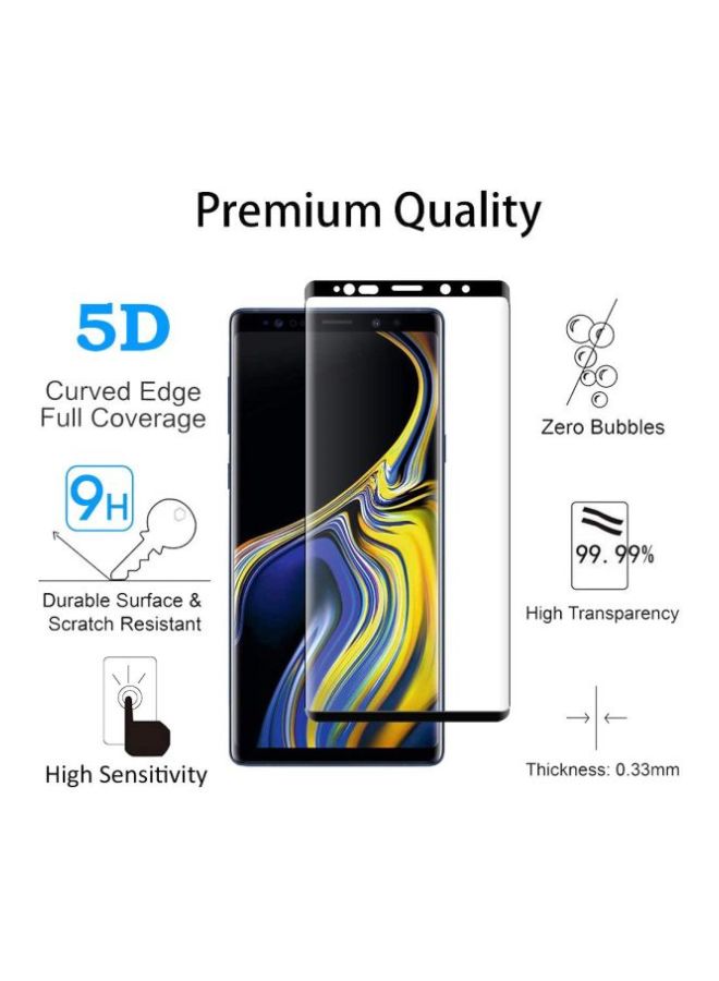 5D Tempered Glass Screen Protector For Samsung Galaxy Note 9 Clear/Black