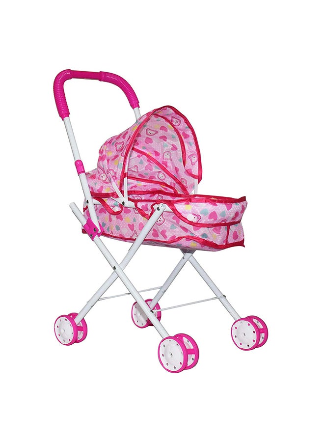 Trolley With Baby Doll For Toddlers  Plastic Material Foldable And Portable