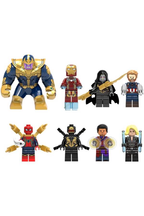 8-Piece Marvel Avengers Superhero Collectible Action Figure Model Toy Set For Kids