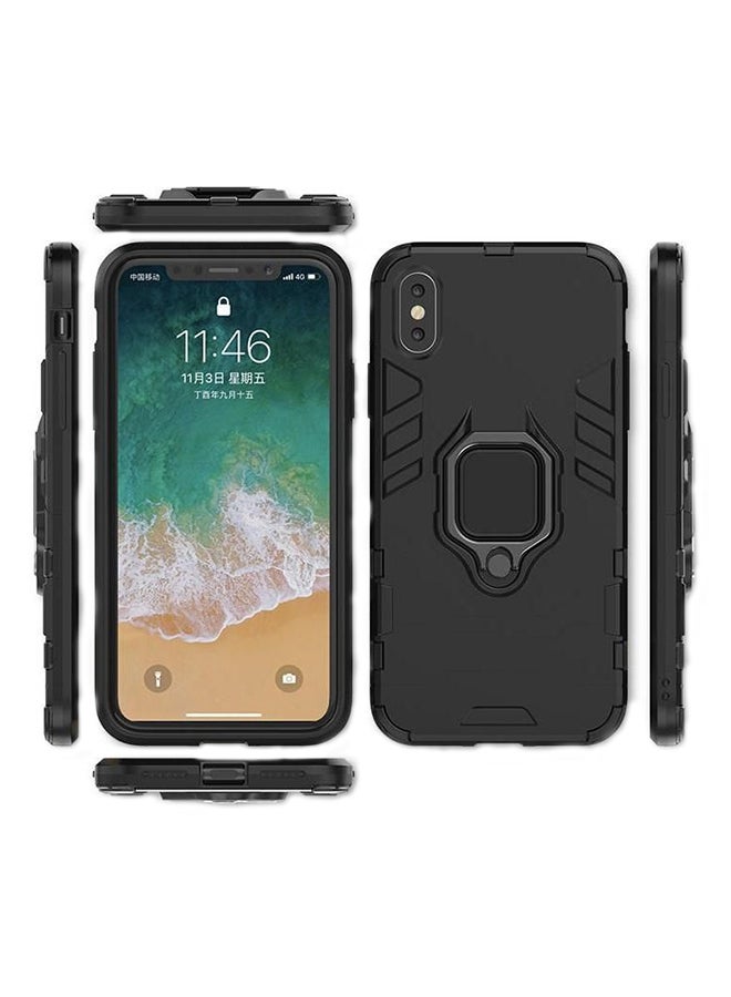 Protective Case Cover For iPhone XS Max With Car Mount Magnetic And Finger Ring Black