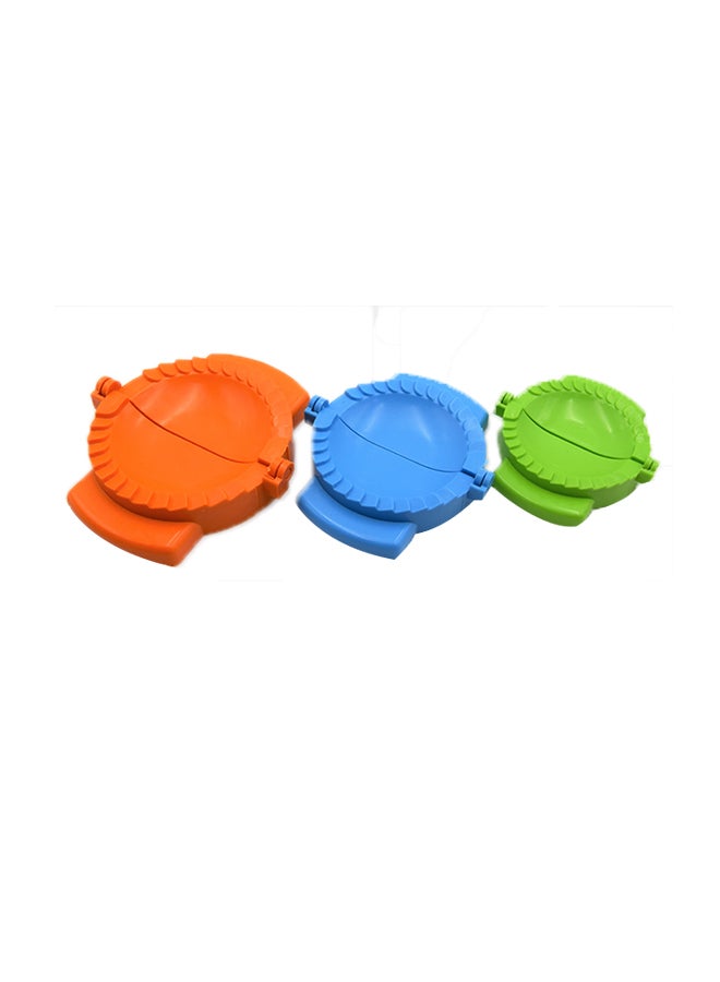 3-Piece Dumpling Mould Maker Orange/Blue/Green 14centimeter
