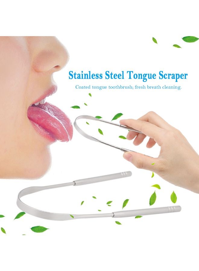 Tongue Toothbrush Dental Oral Hygiene Care Tool Silver 0.028kg